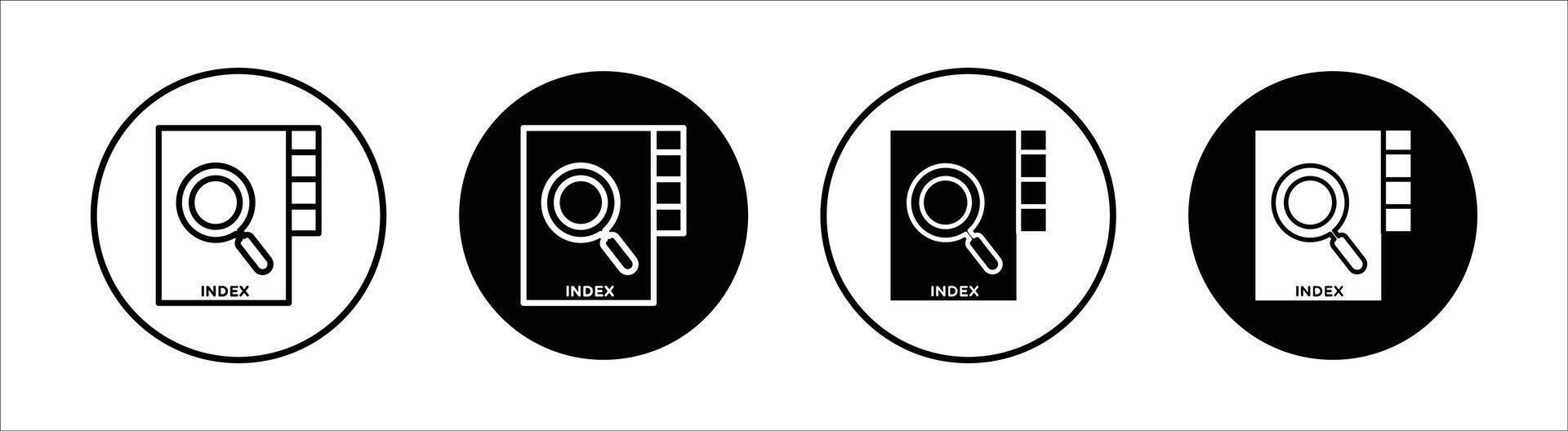 Index flat line icon set. Index Thin line illustration vector