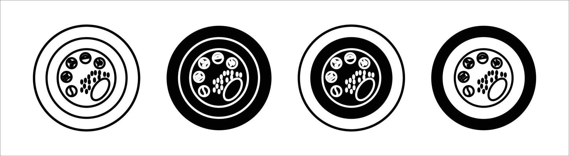 Indian thali flat line icon set. Indian thali Thin line illustration vector