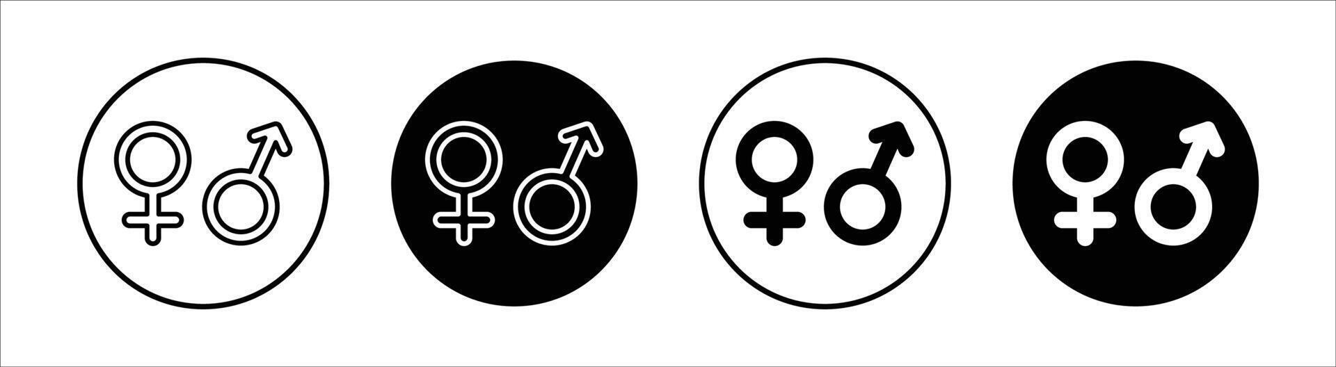 Gender flat line icon set. Gender Thin line illustration vector