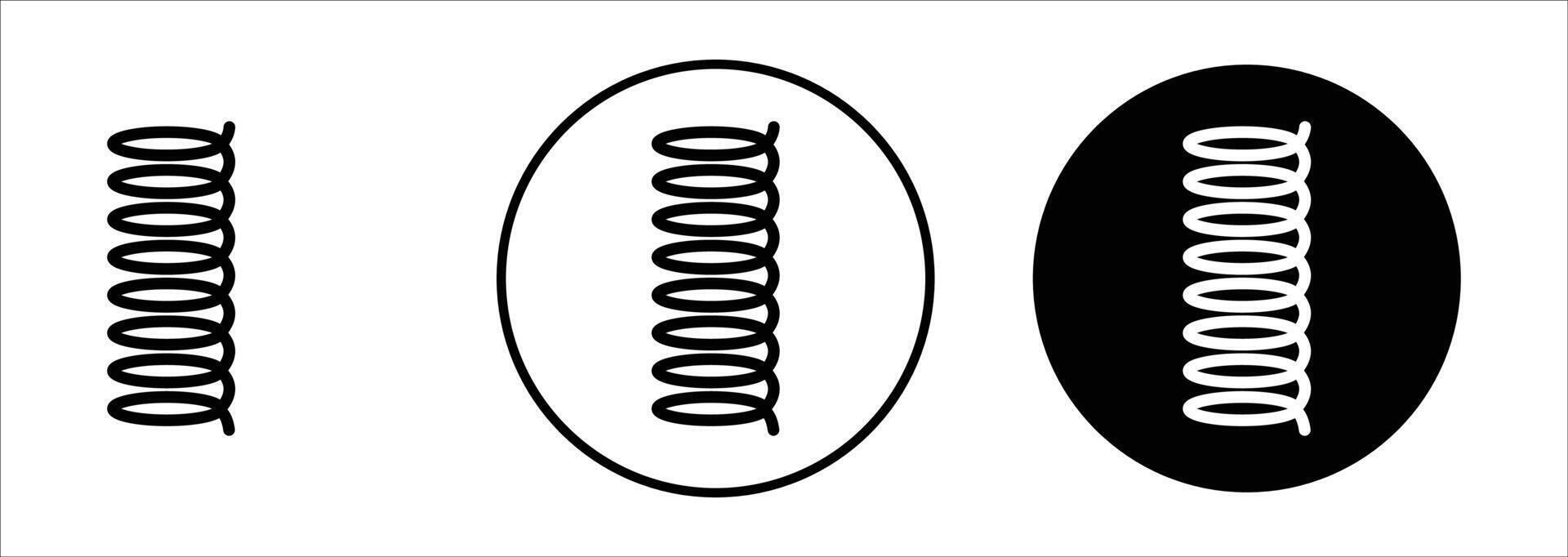 Flexible spring flat line icon set. Flexible spring Thin line illustration vector