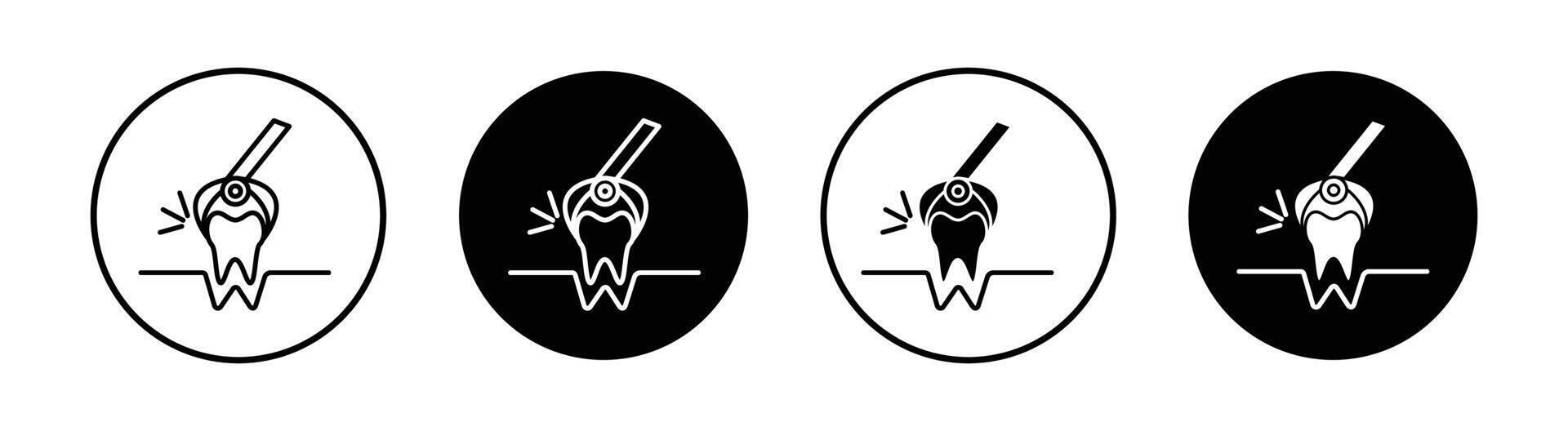 Extraction tooth icon mark in filled style vector
