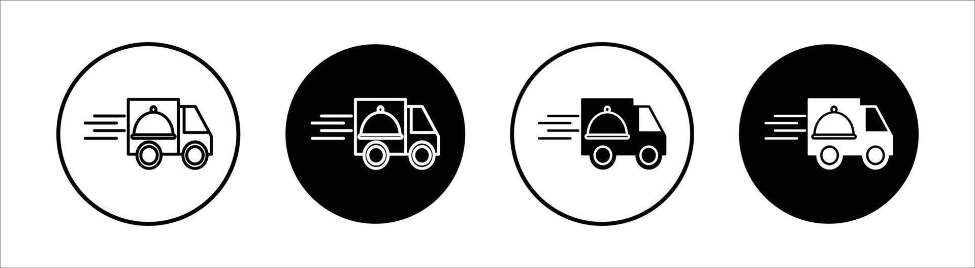 Food delivery flat line icon set. Food delivery Thin line illustration vector