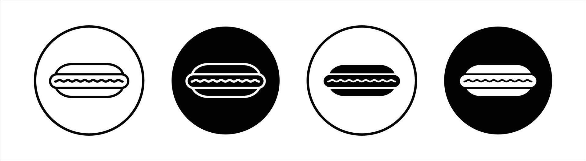 Hot dog flat line icon set. Hot dog Thin line illustration vector