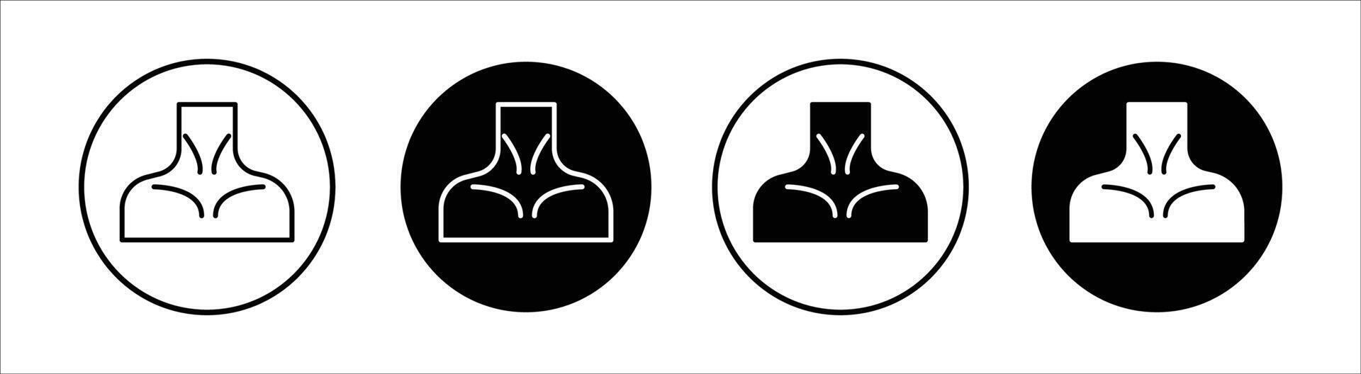 Human neck flat line icon set. Human neck Thin line illustration vector