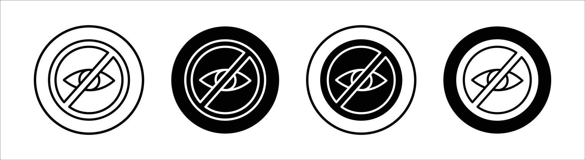 Ignore flat line icon set. Ignore Thin line illustration vector