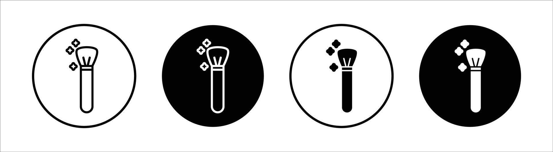 Inclined makeup brush flat line icon set. Inclined makeup brush Thin line illustration vector