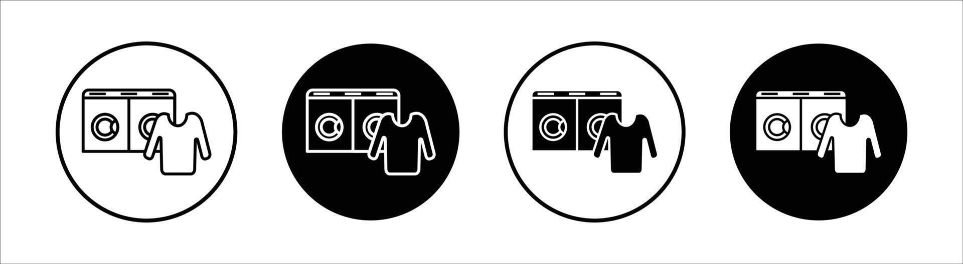 Laundry zone flat line icon set. Laundry zone Thin line illustration vector