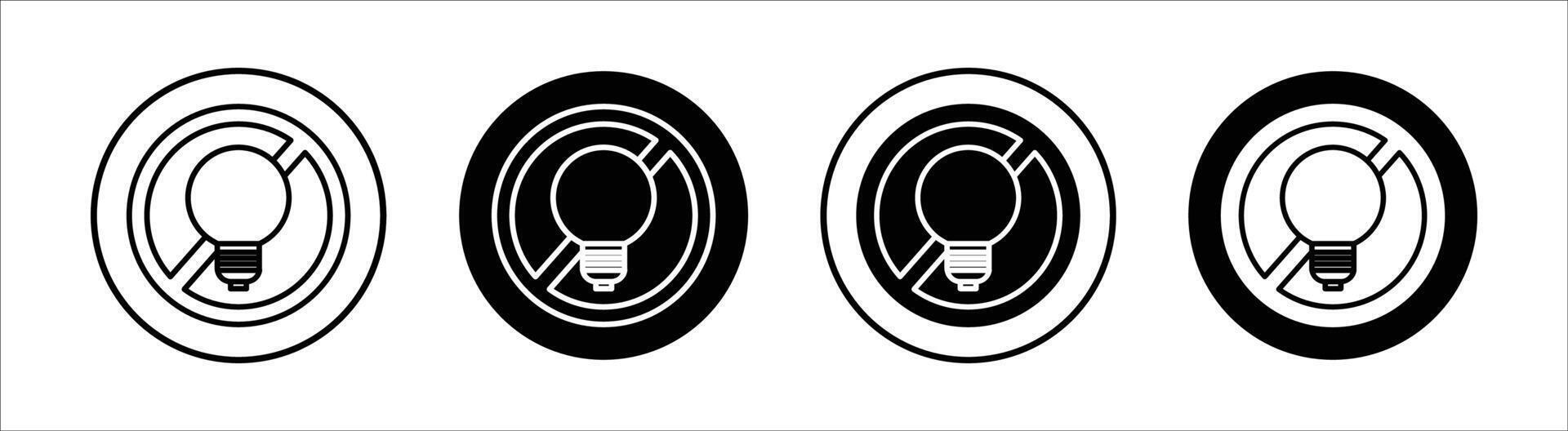 Light off flat line icon set. Light off Thin line illustration vector