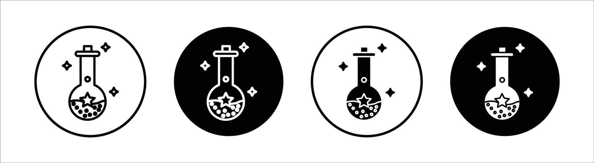 Magic potion flat line icon set. Magic potion Thin line illustration vector