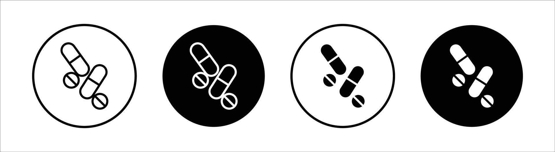 Medicine of pills and capsules flat line icon set. pills and capsules Thin line illustration vector