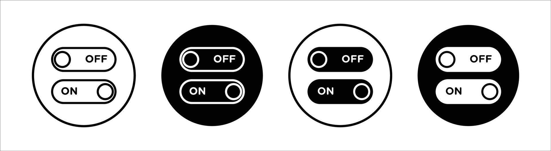 On off switch button slider toggle flat line icon set. On off slider toggle Thin line illustration vector