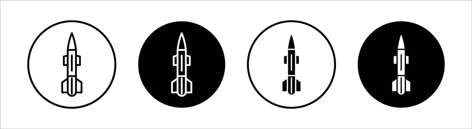 Missile flat line icon set. Missile Thin line illustration vector