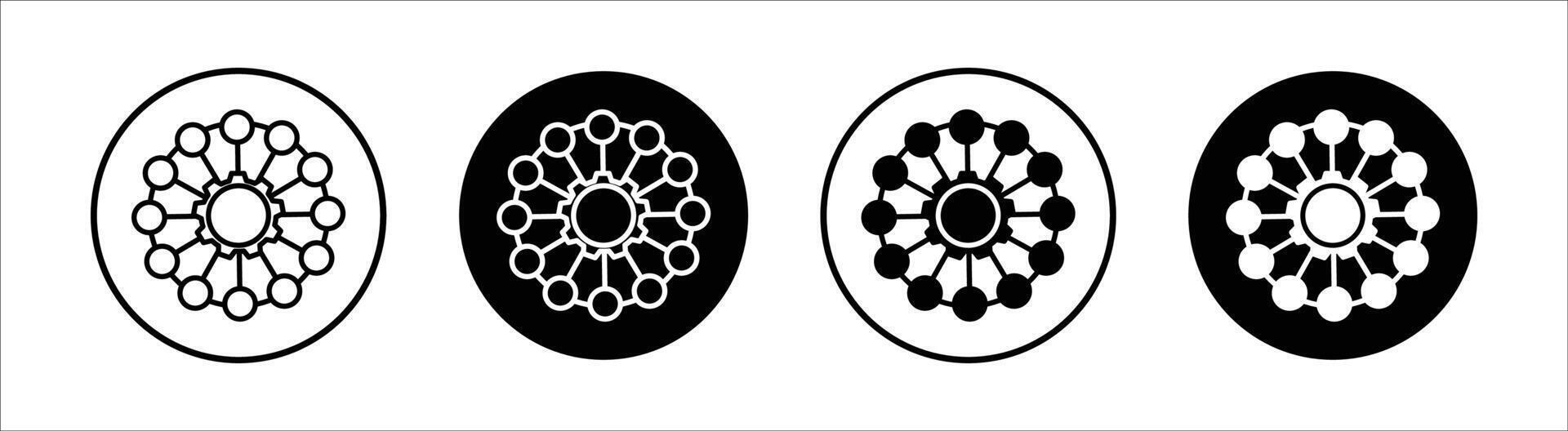Multichannel marketing flat line icon set. Multichannel marketing Thin line illustration vector