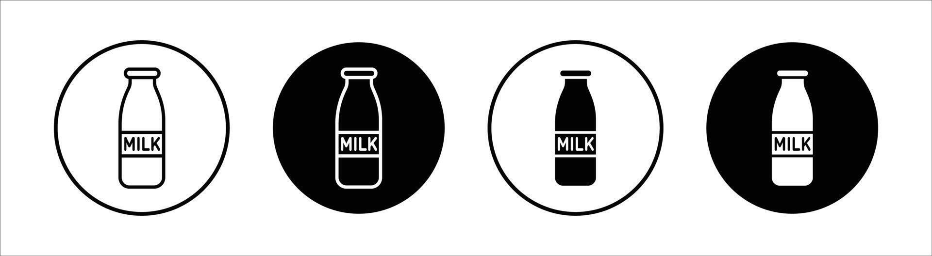 Milk bottle flat line icon set. Milk bottle Thin line illustration vector