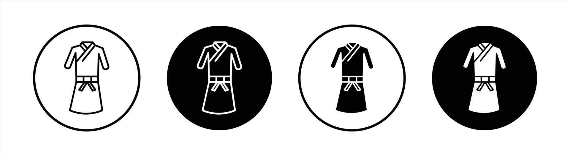 Kimono flat line icon set. Kimono Thin line illustration vector