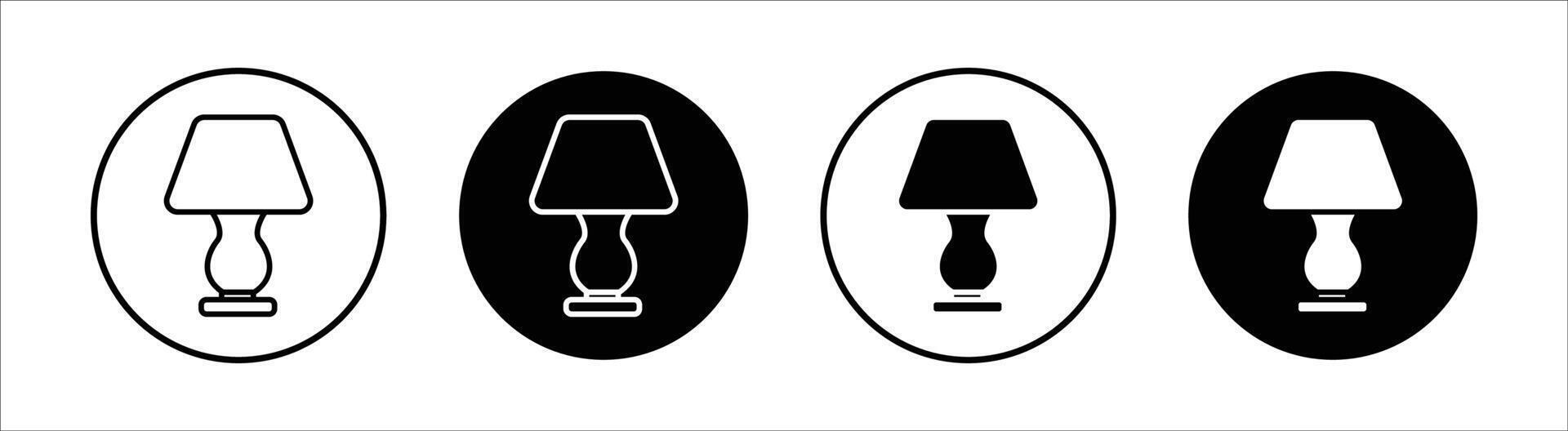 Lamp flat line icon set. Lamp Thin line illustration vector