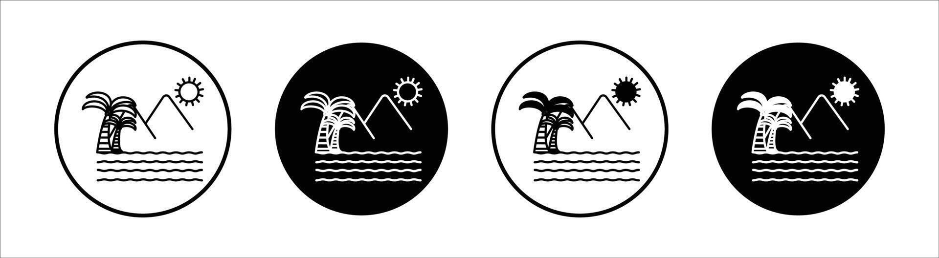 Lake flat line icon set. Lake Thin line illustration vector