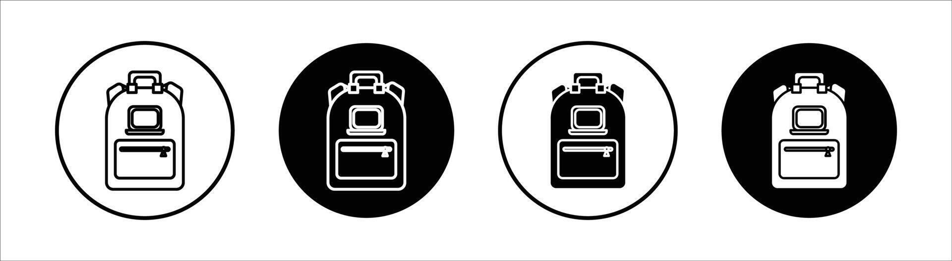Laptop bag flat line icon set. Laptop bag Thin line illustration vector