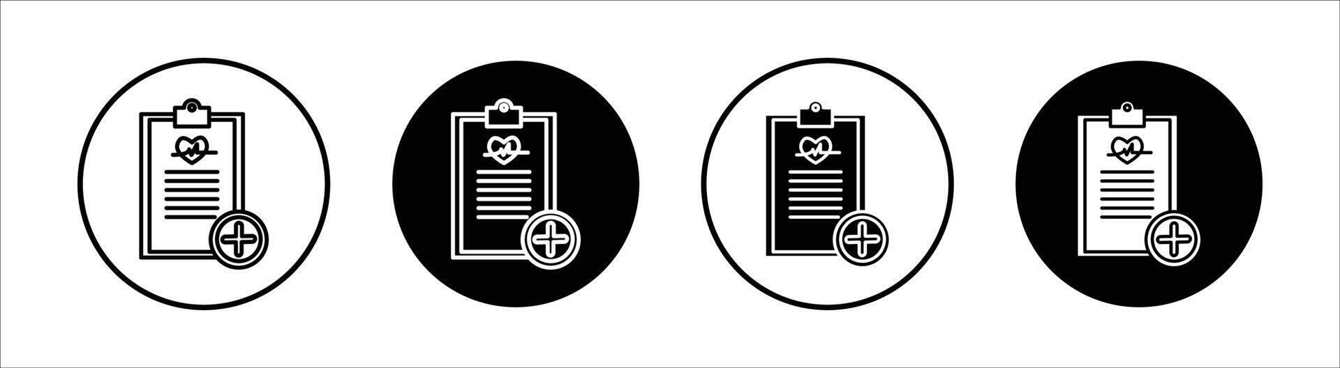 Medical report flat line icon set. Medical report Thin line illustration vector
