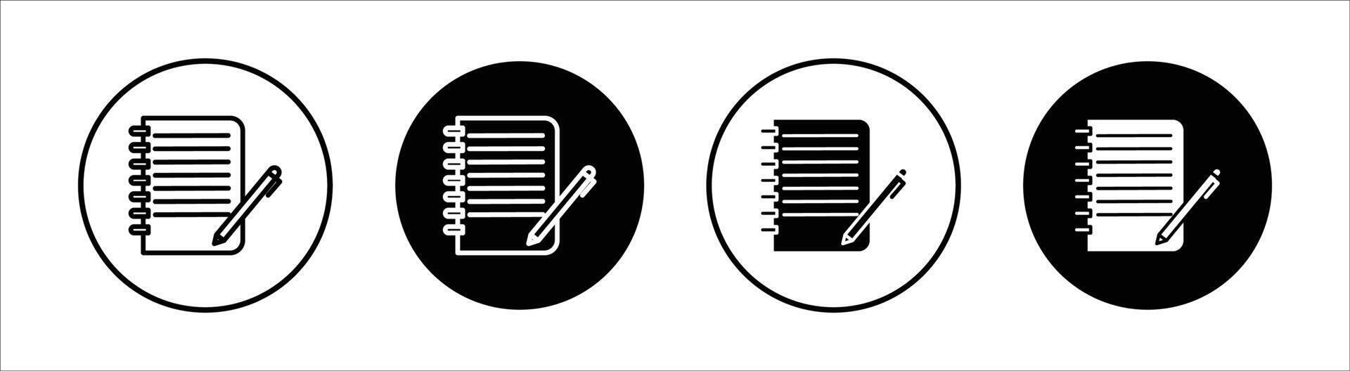 Notebook flat line icon set. Notebook Thin line illustration vector