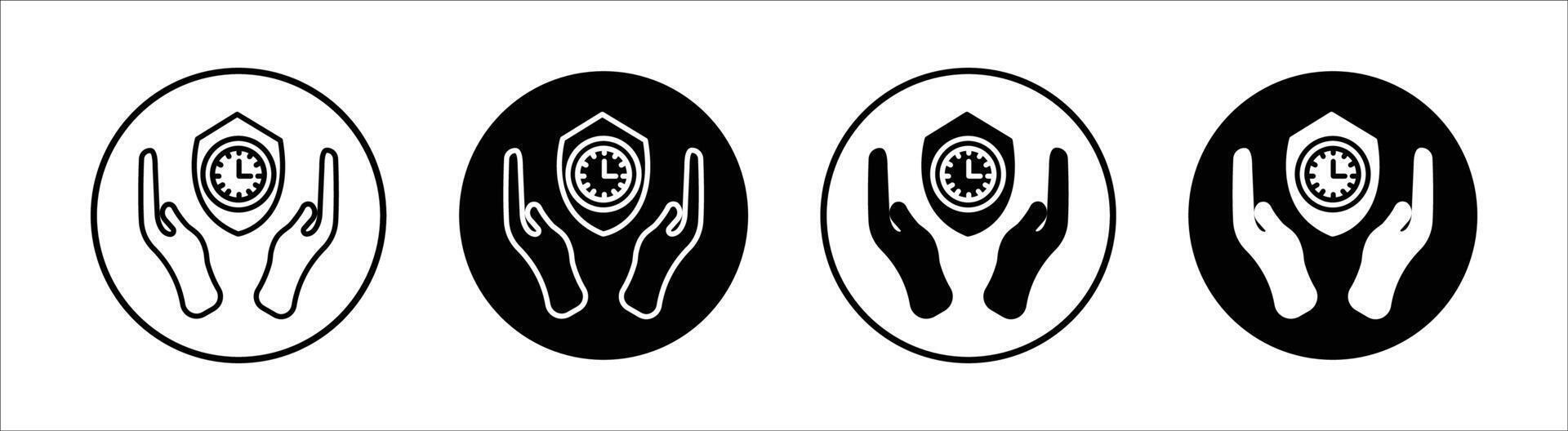 Long term protection flat line icon set. Long term protection Thin line illustration vector