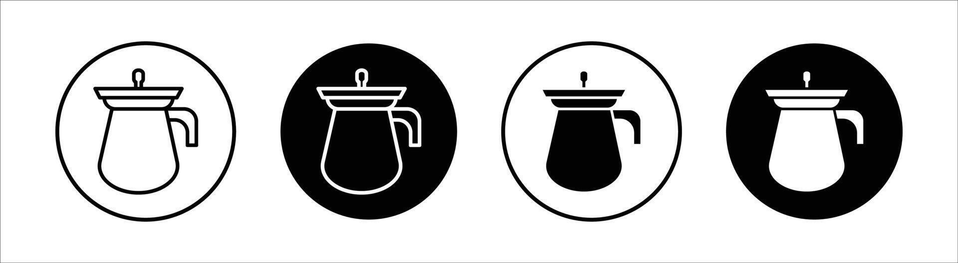 Percolator flat line icon set. Percolator Thin line illustration vector