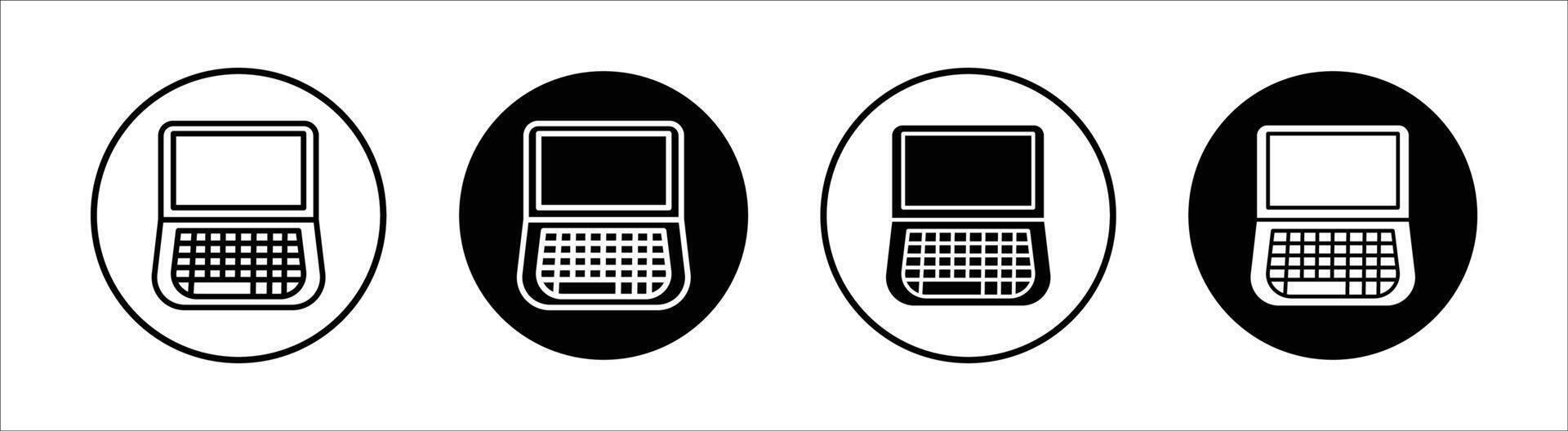 Laptop flat line icon set. Laptop Thin line illustration vector
