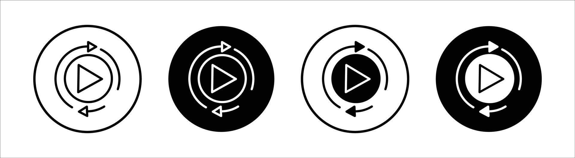 Playback flat line icon set. Playback Thin line illustration vector