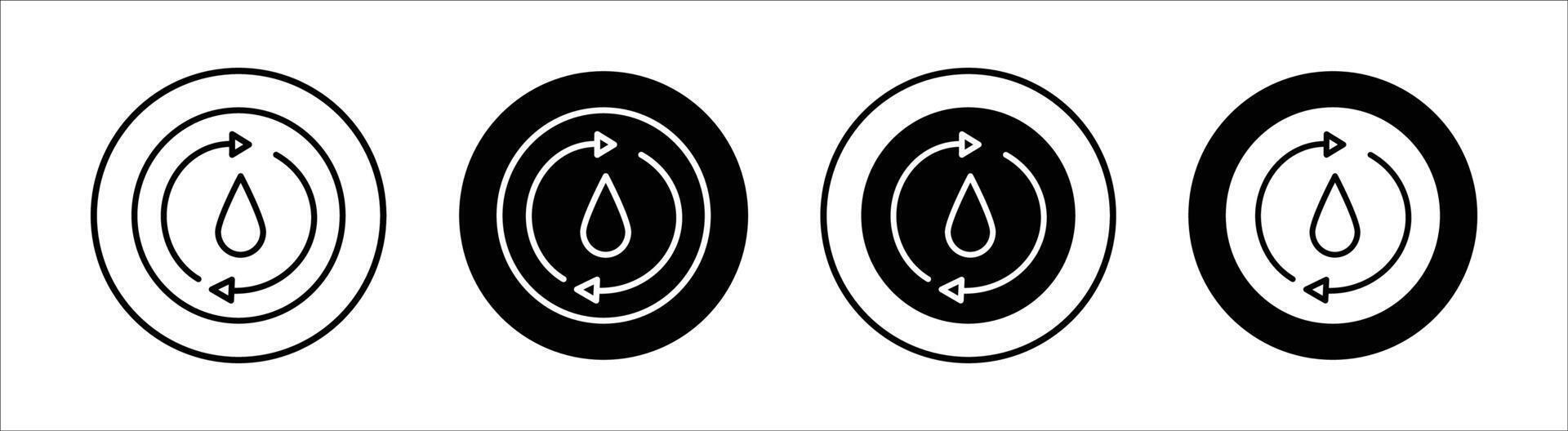 Recycle water flat line icon set. Recycle water Thin line illustration vector
