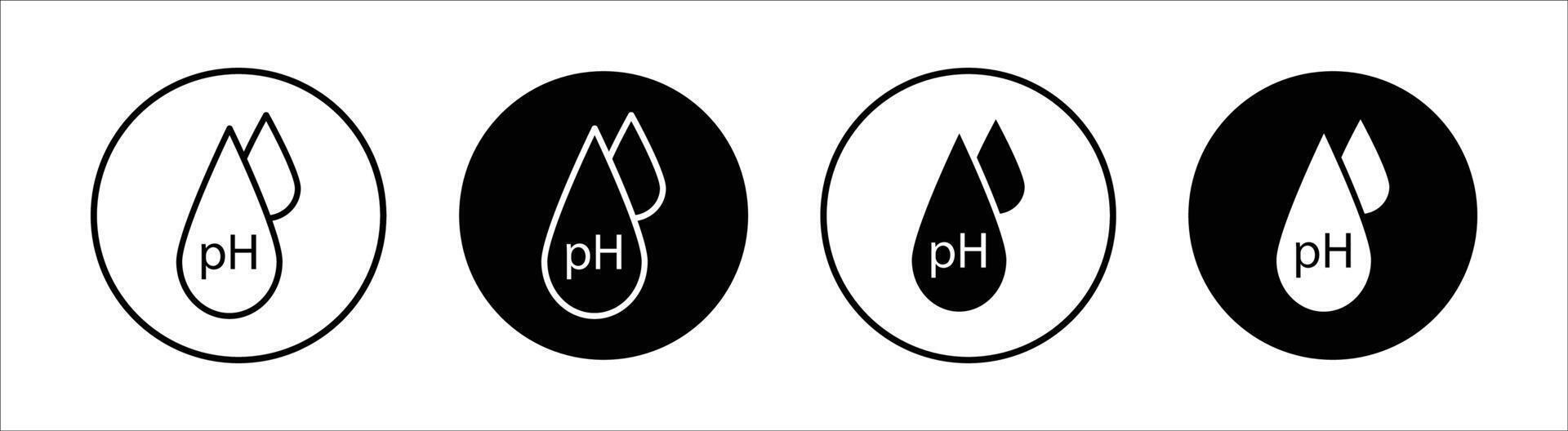 PH value flat line icon set. PH value Thin line illustration vector