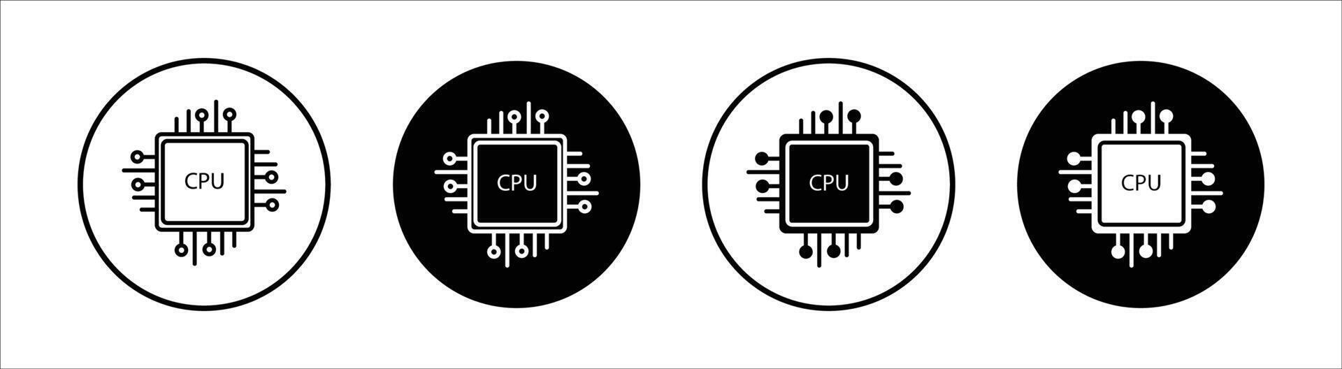 Processor flat line icon set. Processor Thin line illustration vector