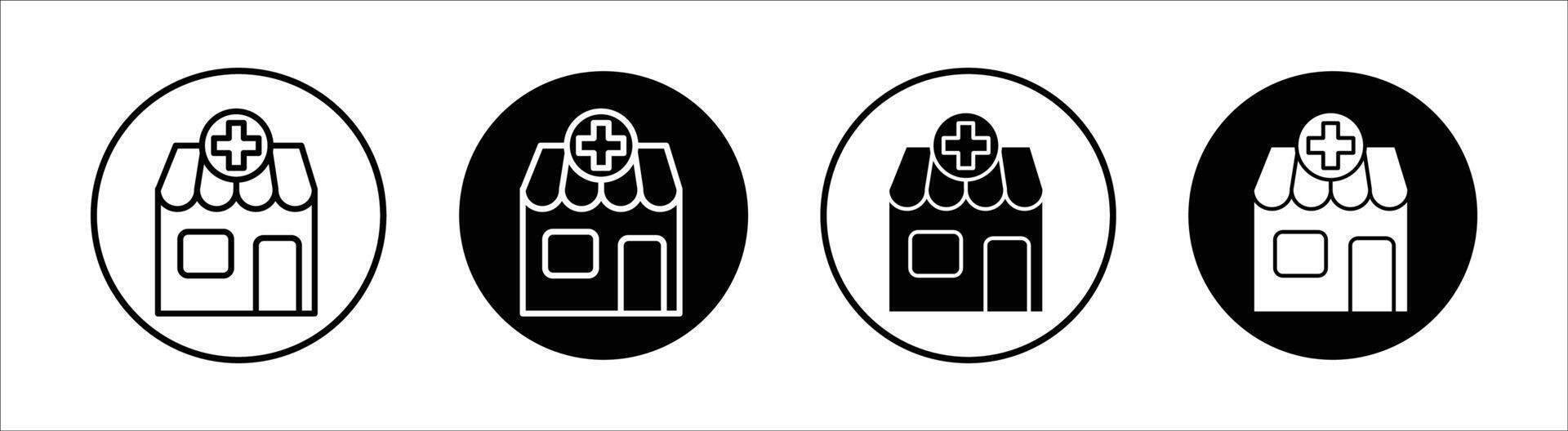 Pharmacy flat line icon set. Pharmacy Thin line illustration vector