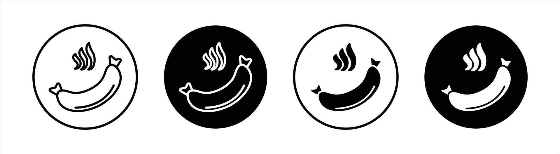 Sausage flat line icon set. Sausage Thin line illustration vector
