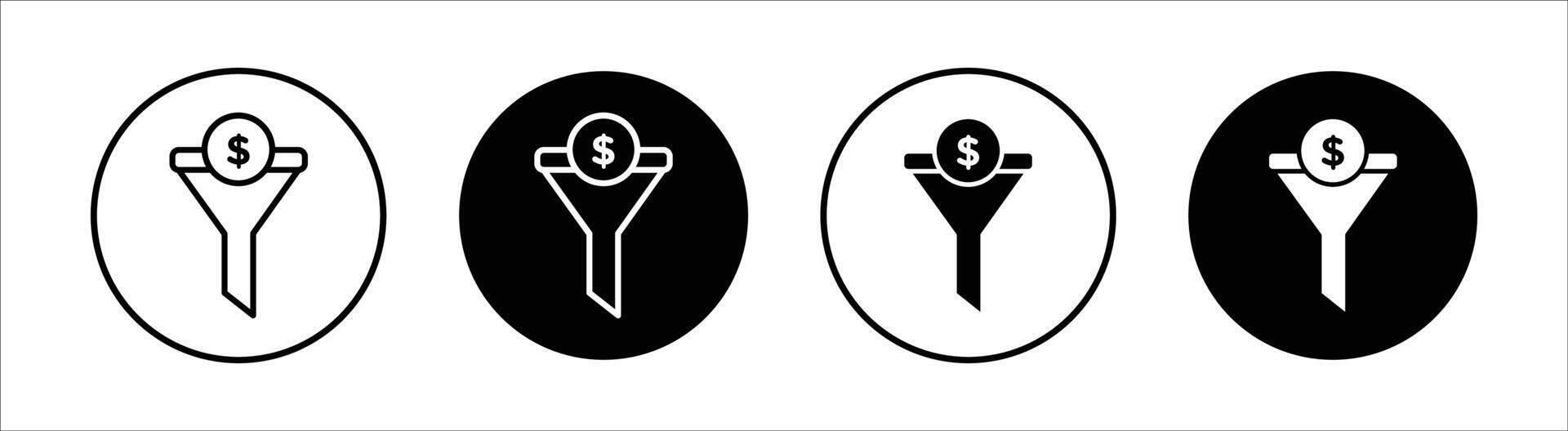 Sales Funnel flat line icon set. Sales Funnel Thin line illustration vector