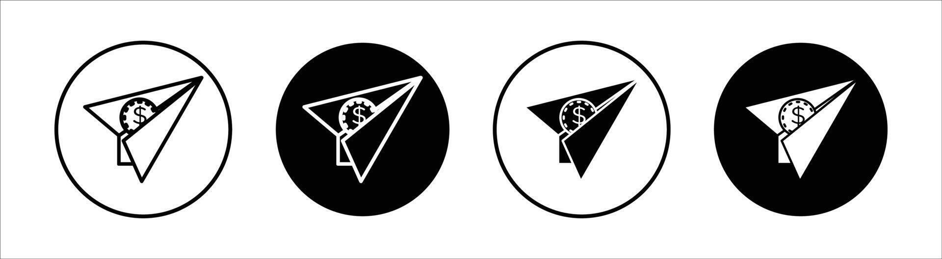 Send money flat line icon set. Send money Thin line illustration vector