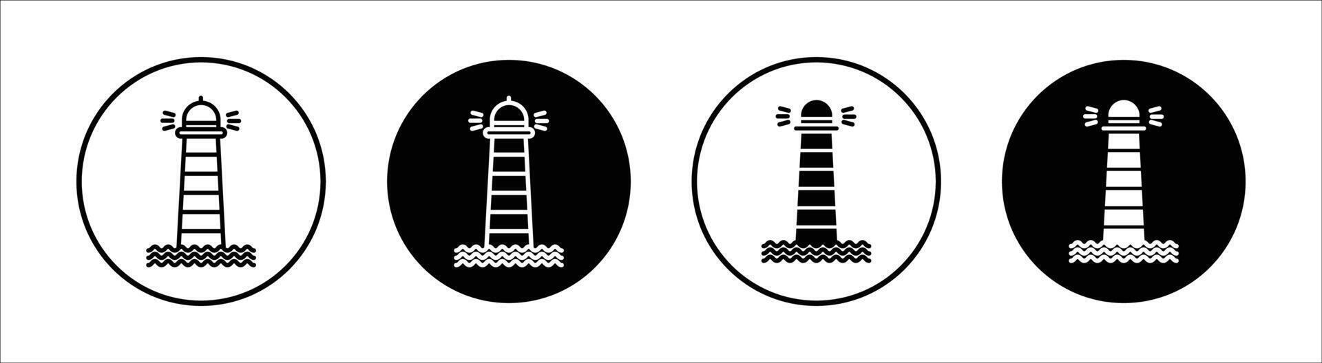 Searchlight tower flat line icon set. Searchlight tower Thin line illustration vector