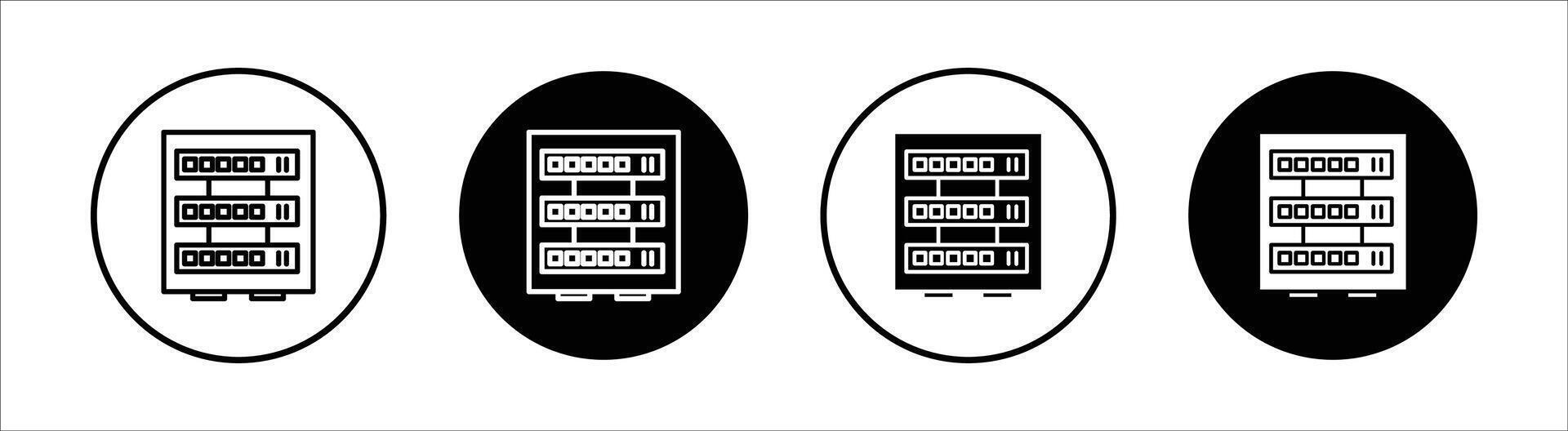 Server rack flat line icon set. Server rack Thin line illustration vector