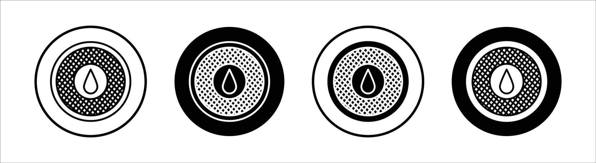 Sewer drain flat line icon set. Sewer drain Thin line illustration vector
