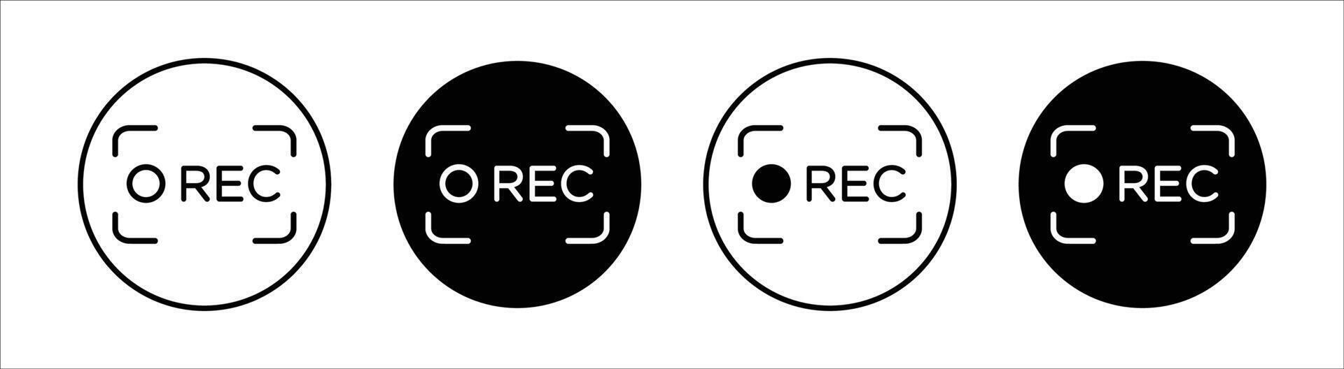 Recording flat line icon set. Recording Thin line illustration vector