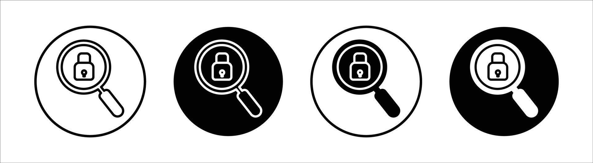 Security scan flat line icon set. Security scan Thin line illustration vector