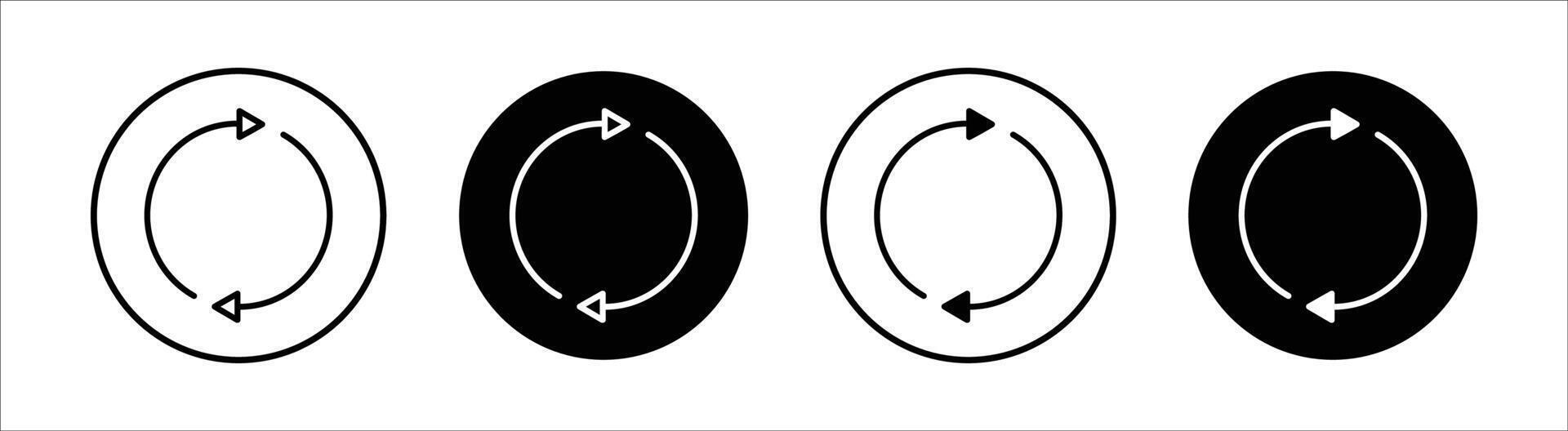 Repeat flat line icon set. Repeat Thin line illustration vector