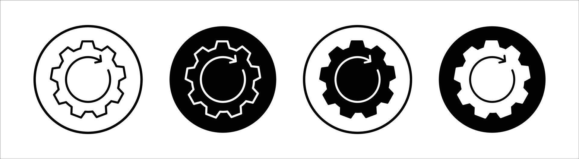 Recovery gear flat line icon set. Recovery gear Thin line illustration vector