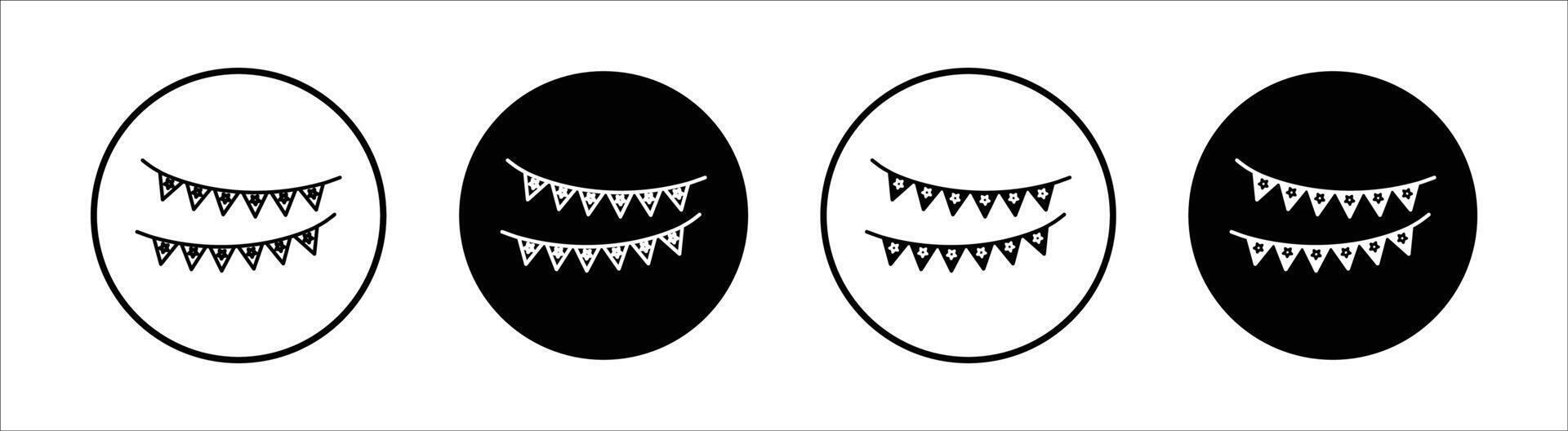 Party pennants flat line icon set. Party pennants Thin line illustration vector