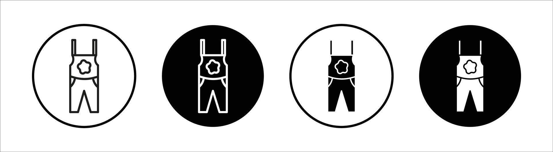 Overall flat line icon set. Overall Thin line illustration vector