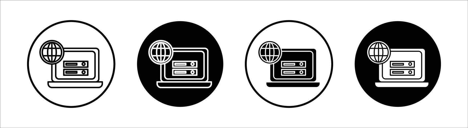 Shared hosting flat line icon set. Shared hosting Thin line illustration vector
