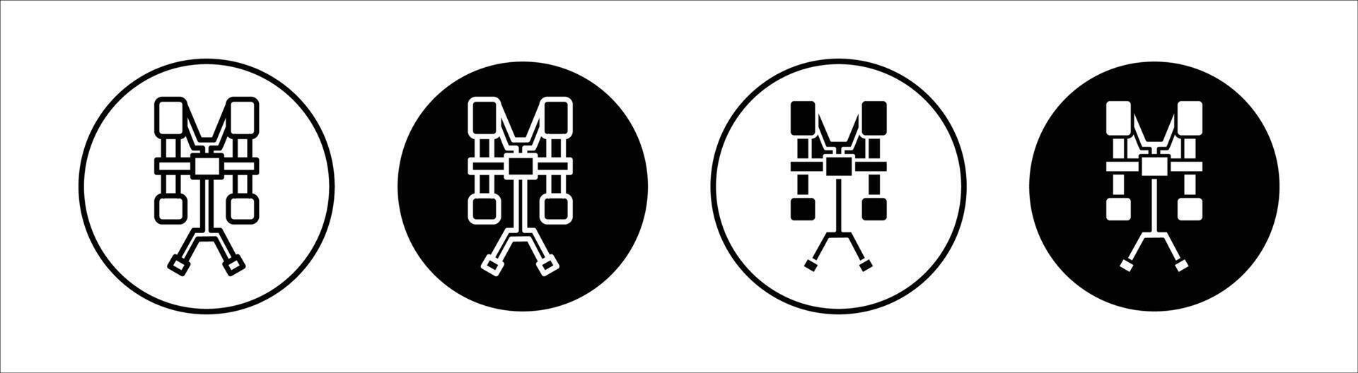 Shoulder strap flat line icon set. Shoulder strap Thin line illustration vector