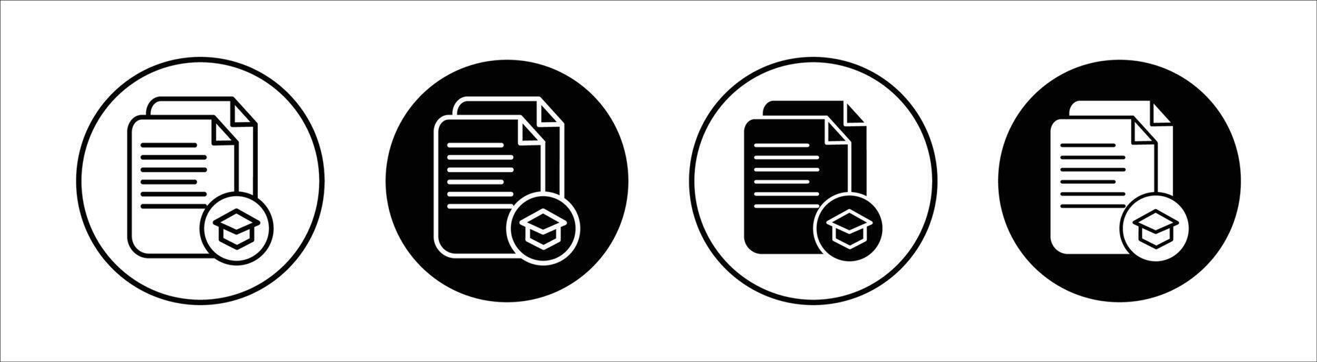 Thesis flat line icon set. Thesis Thin line illustration vector