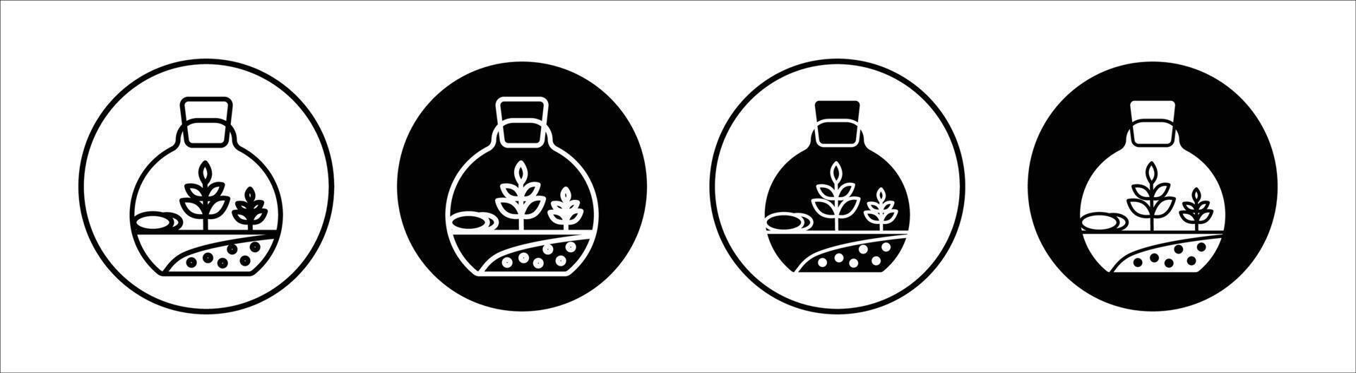 Terrarium flat line icon set. Terrarium Thin line illustration vector