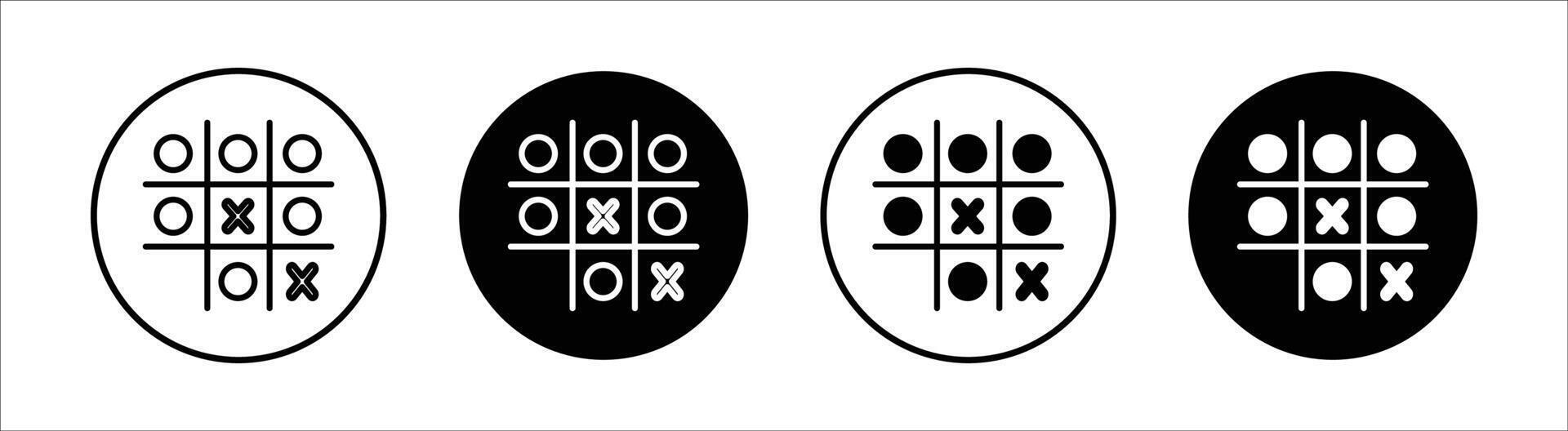 Tic tac toe flat line icon set. Tic tac toe Thin line illustration vector