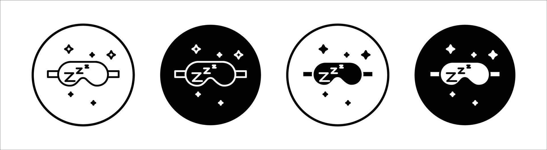 Sleep mask flat line icon set. Sleep mask Thin line illustration vector